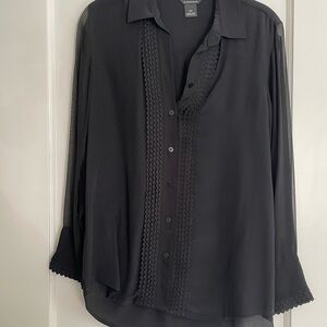 Club Monaco Black Button-Up Blouse